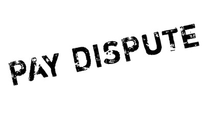 Pay Dispute rubber stamp. Grunge design with dust scratches. Effects can be easily removed for a clean, crisp look. Color is easily changed.