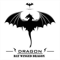 Dragon. Bat Winged Dragon with the Whipped Tail
