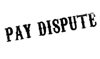 Pay Dispute rubber stamp. Grunge design with dust scratches. Effects can be easily removed for a clean, crisp look. Color is easily changed.