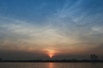 Fototapeta na wymiar Sunrise in the morning landscape of Thailand coast.