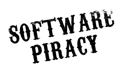 Software Piracy rubber stamp. Grunge design with dust scratches. Effects can be easily removed for a clean, crisp look. Color is easily changed.