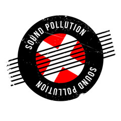 Sound Pollution rubber stamp. Grunge design with dust scratches. Effects can be easily removed for a clean, crisp look. Color is easily changed.