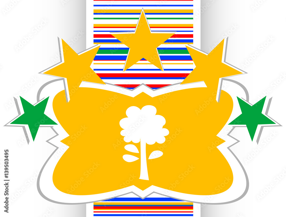 Poster tree icon on round button collection original