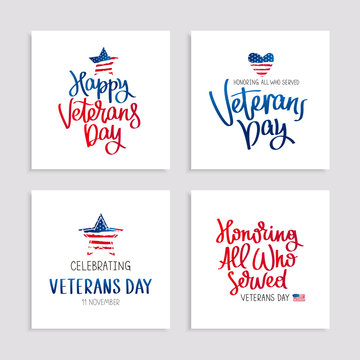 Set of cards to Veterans Day