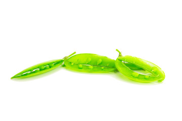 snap peas isolated on white background