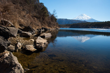 Shojiko lake and mt.Fuji