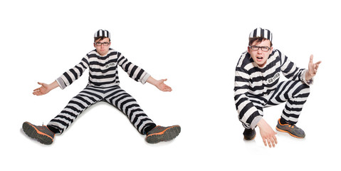 Funny prison inmate in concept