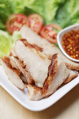 Roasted pork of Thai foods style.