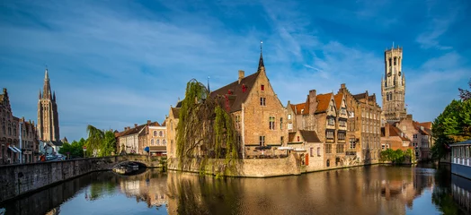 Foto op Canvas Kanaal, Brugge, België © Tom Bartel