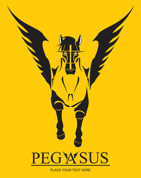 Flying Pegasus Horse. Pegasus.