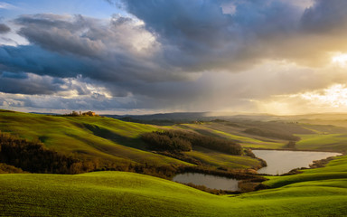 Fototapeta na wymiar Scenic view of a tuscany countryside near Siena, Italy
