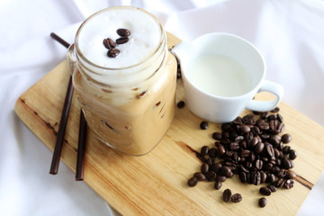 Ice coffee and cookie
