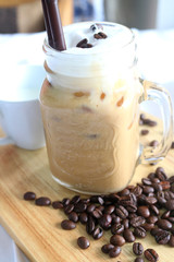 Ice coffee and cookie