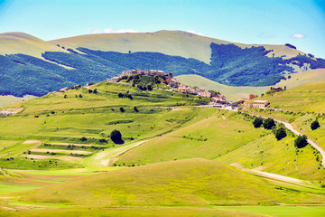 panorama plateau Castelluccio di norcia Umbria italy