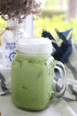 Ice green tea latte