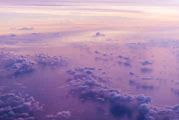 clouds view from the window of an airplane