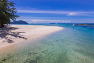 Blue water and the beach at lipe island south of Thailand