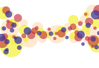 White background business illustration of colorful bubbles and bokeh.