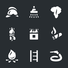 Vector Set of Fire Department Icons.