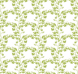 Fototapeta premium Foliage seamless pattern. Cells from branches and leaves.