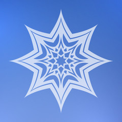 Abstract decorative element on a blue background. Star.