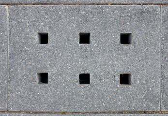 Cover of water drain on the road to collect raining water for sewage system,Top view