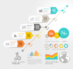 Business timeline elements template. Vector illustrations. Can be used for workflow layout, banner, diagram, number options, web design, infographic template.