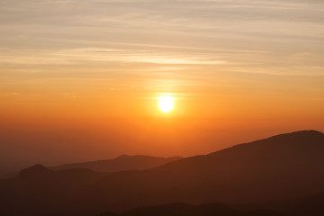 Sky on the mountains during sunset