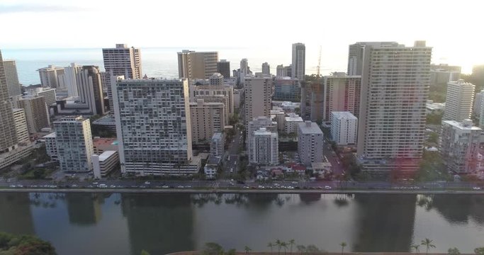 Aerial video west side of Waikiki