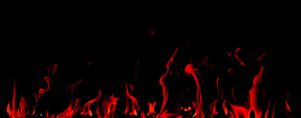 Fototapeta na wymiar Fire flame on black background