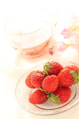 strawberry and sakura tea