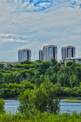 Fototapeta premium three high buildings