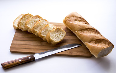 White bread and knife