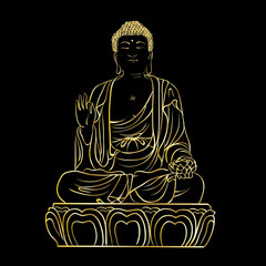 Drawing of a Buddha statue