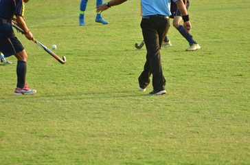 Obraz premium Boys are playing hockey