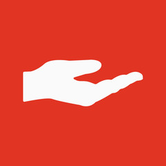Hand icon. Open palm, give, tutorials, take, get symbol. Flat design. Stock - Vector illustration