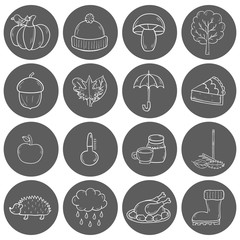 Vector cartoon hand drawn icons
