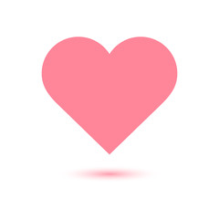 Heart vector icon with shadow