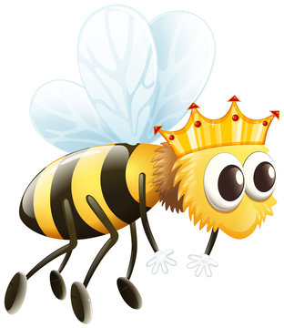 Bee wearing golden crown
