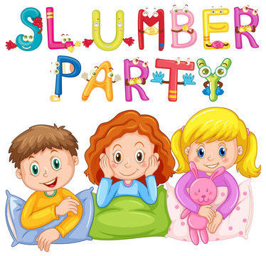 Kids in pajamas at slumber party