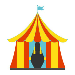 Circus tent icon. Vintage Vector illustration.