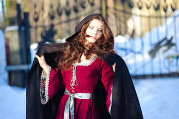 Girl in medieval dress