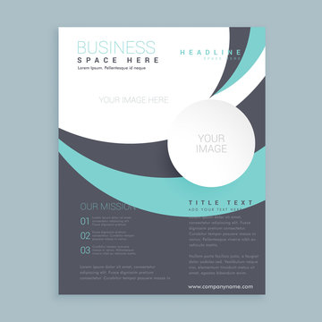 elegant wavy gray and blue business flyer design template