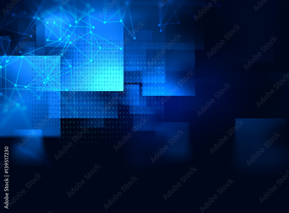 Poster blue geometric shape abstract technology background