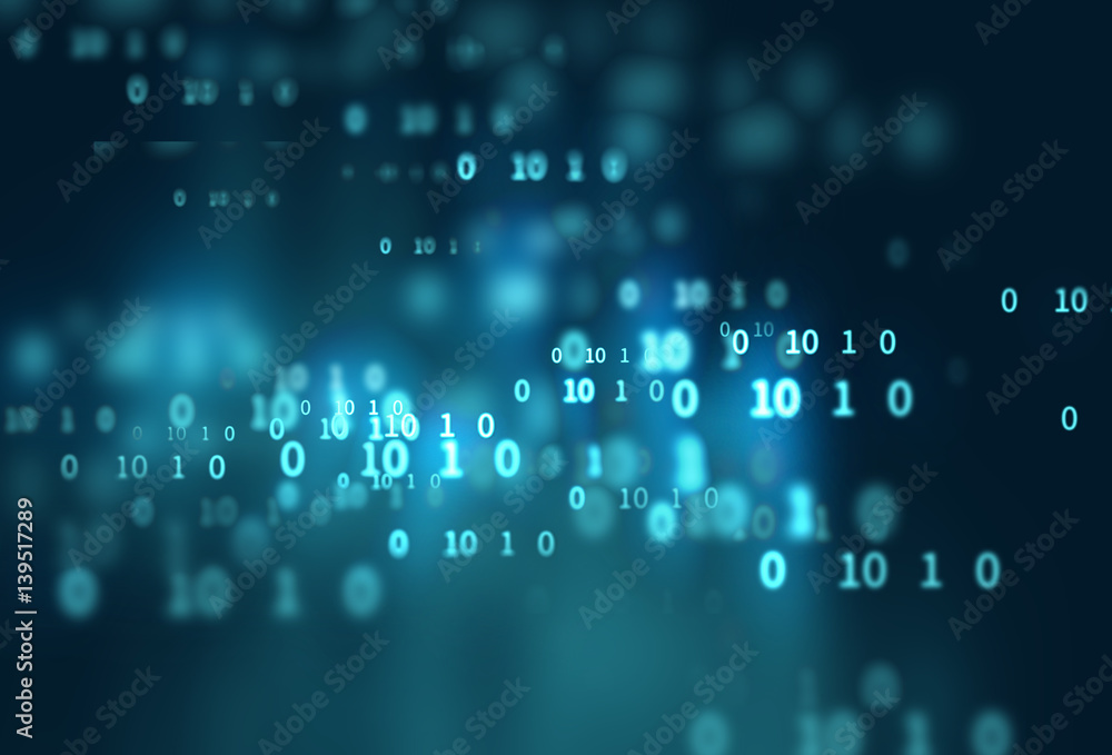Fototapete digital code number abstract technology background