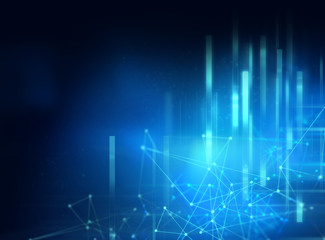 blue geometric  shape abstract technology background