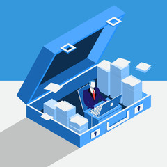 Private office concept vector illustration in flat style