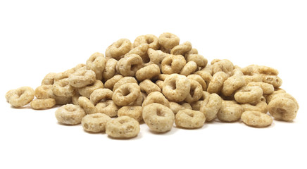 Isolated cheerios cereal on a white background.
