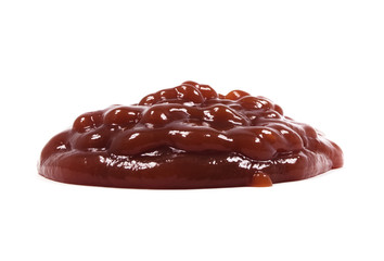 Isolated Ketchup pile on a white background.
