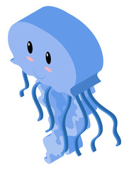 3D design for blue jellyfish